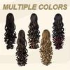 European & American Style Long Curly Ponytail Wig with Claw Clip - Roman Curl for Women