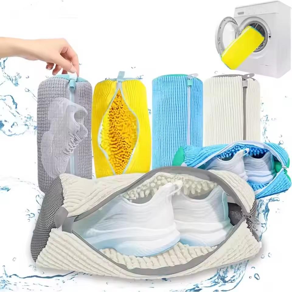1/2PCS Washing Shoes Bag Cotton Laundry Fluffy Fibers Easily Remove Dirt Washing Bags Anti-Deformation Shoes Clothes Organizer