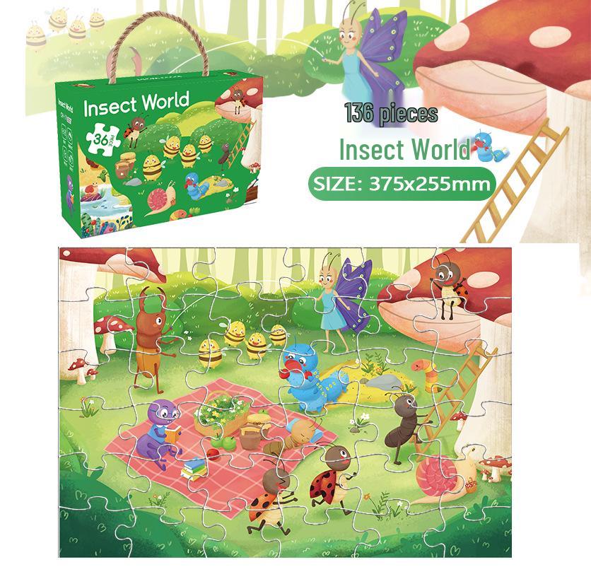 Educational Dinosaur Cartoon Jigsaw Puzzle for Kids Ages 3-6 - Boxed Flat Toy