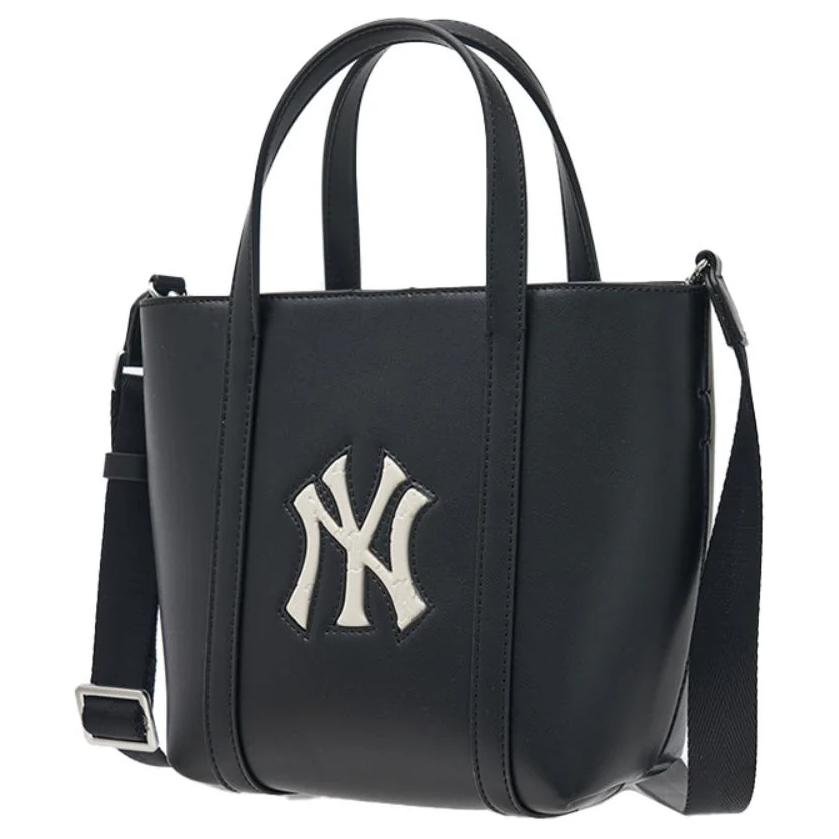 

MLB 24FW New York Yankees Simple Large Logo Large Capacity Faux Leather Tote Bag Unisex Tote Bag Black 3AORS884N-50BKS-BLACK Black
