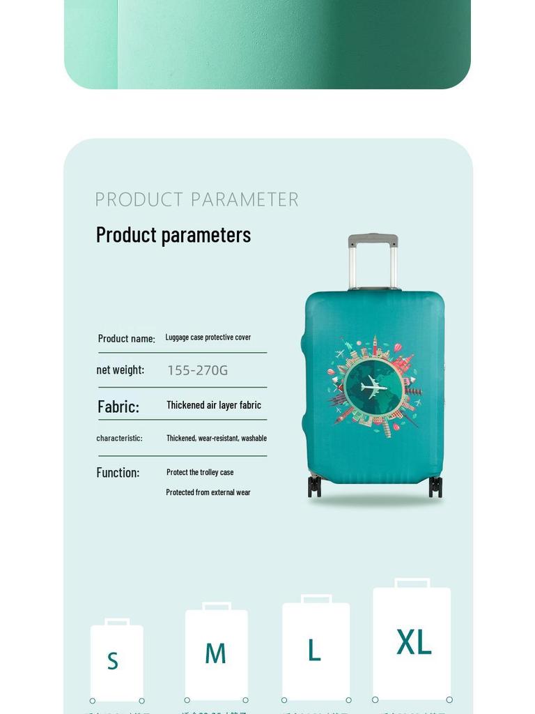Maßgefertigter elastischer Gepäckschutzbezug mit Digitaldruck, verdickte Luftschicht für Reise-Trolleykoffer