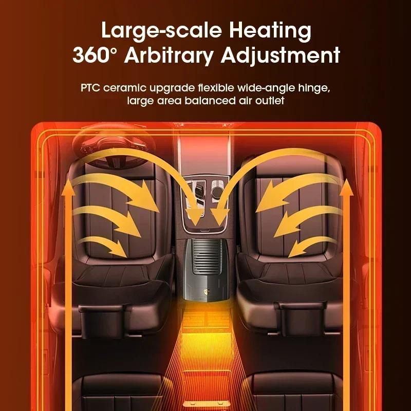 Auto LKW Elektroheizung 12/24V Glasheizung Kühlung Enteisung und Entnebelung Winter Auto Heizlüfter 360 Drehung