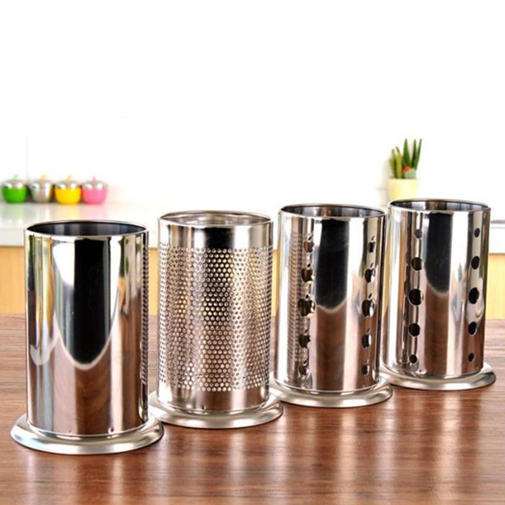Stainless Steel Chopstick Storage Barrel Kitchen Knife Fork Storage Rack Suit for Restaurant Fork Spoon Holder Kitchen Supplies