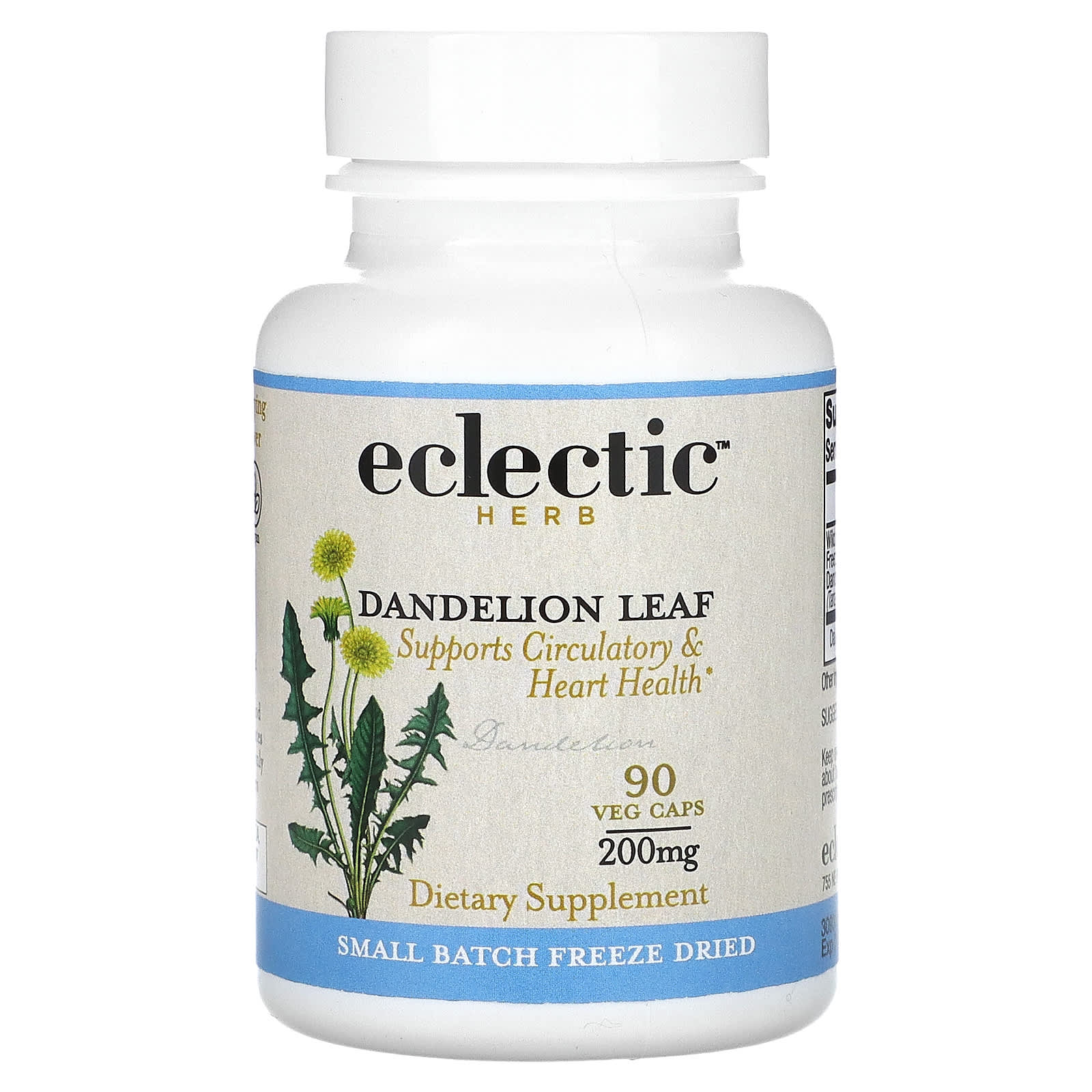 

Herbs, Dandelion Leaf, Circulatory and Heart Health, 200Mg, 90 Veggie Caps