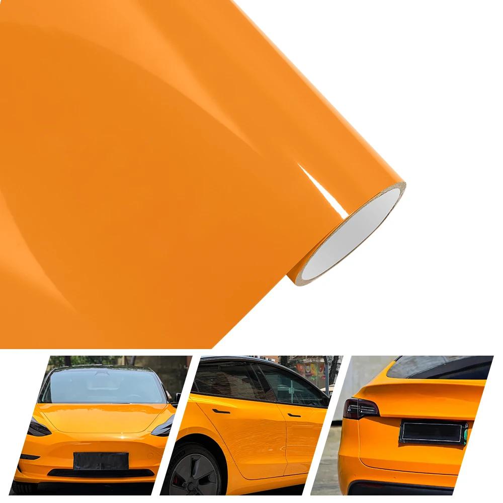 Various Size Crystal Mren Orange Film Vinyl Wrap with Air Bubble Free for Vehicle Stickers Console Cover Auto Decals Accessories