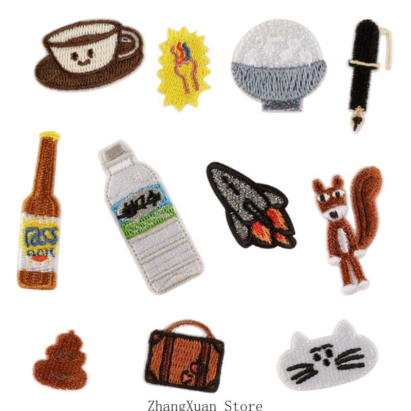 11 Pcs Pen Repair Patches Cartoon Animal Iron on Embroidered Patches Lovely Cats Sewing Patches for Clothes Hat
