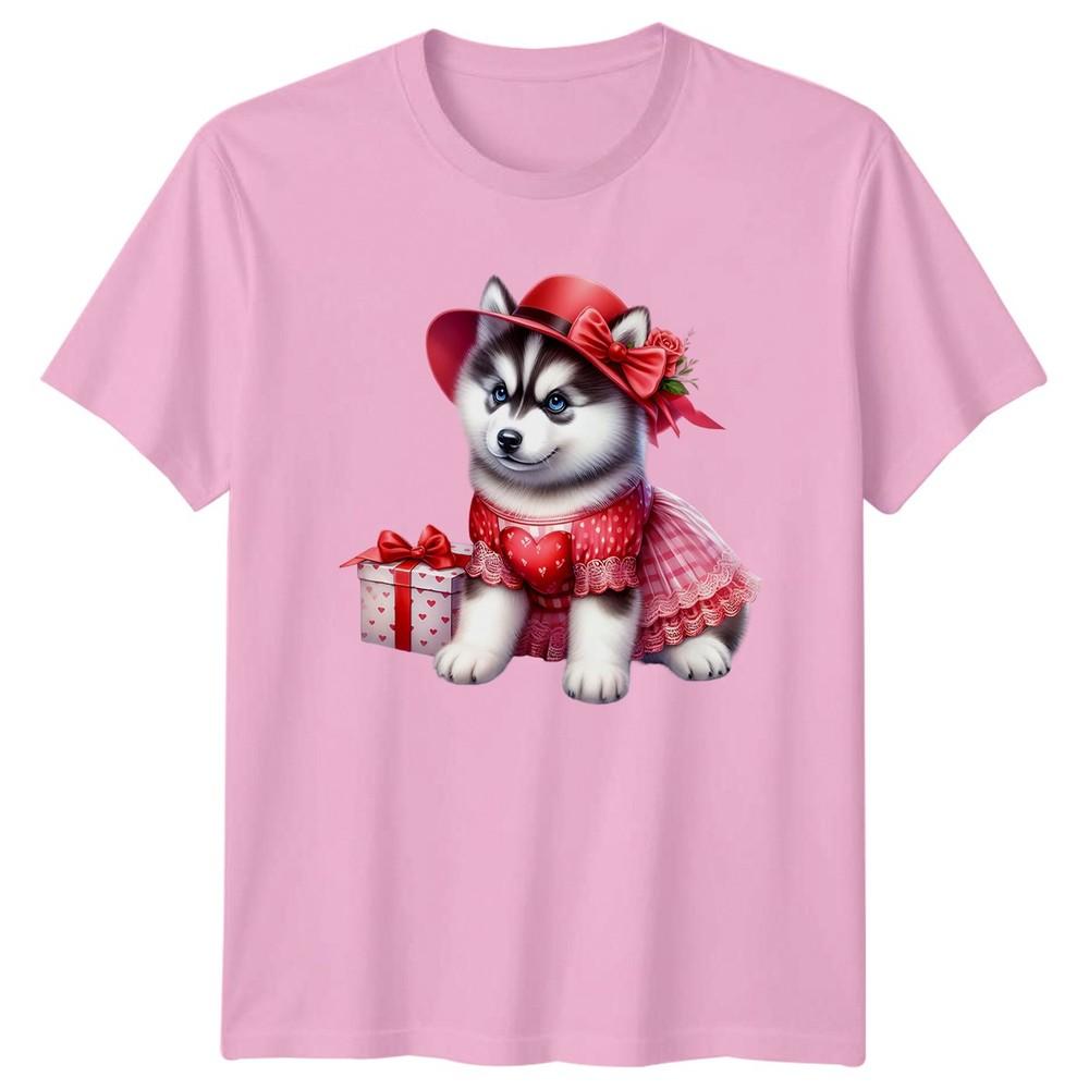 Husky Puppy Valentines Day Gift Unisexs TShirt Unisexs Tee Graphic Top