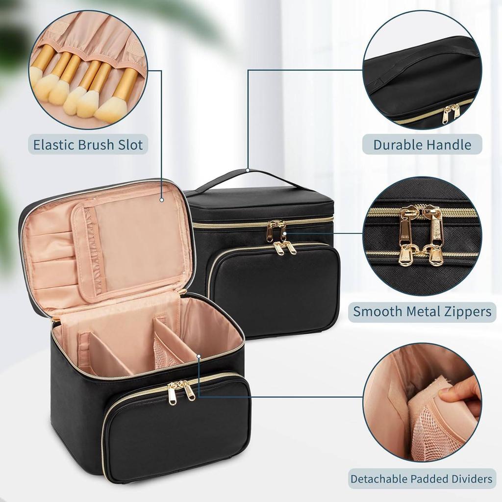 Stylish New Large Women's Cosmetic Organizer Bag Waterproof PU Makeup Bag Outdoor Travel Cosmetic Bag