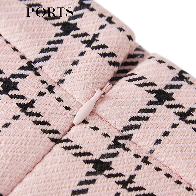 PORTS Women's Pink Plaid Casual Shorts