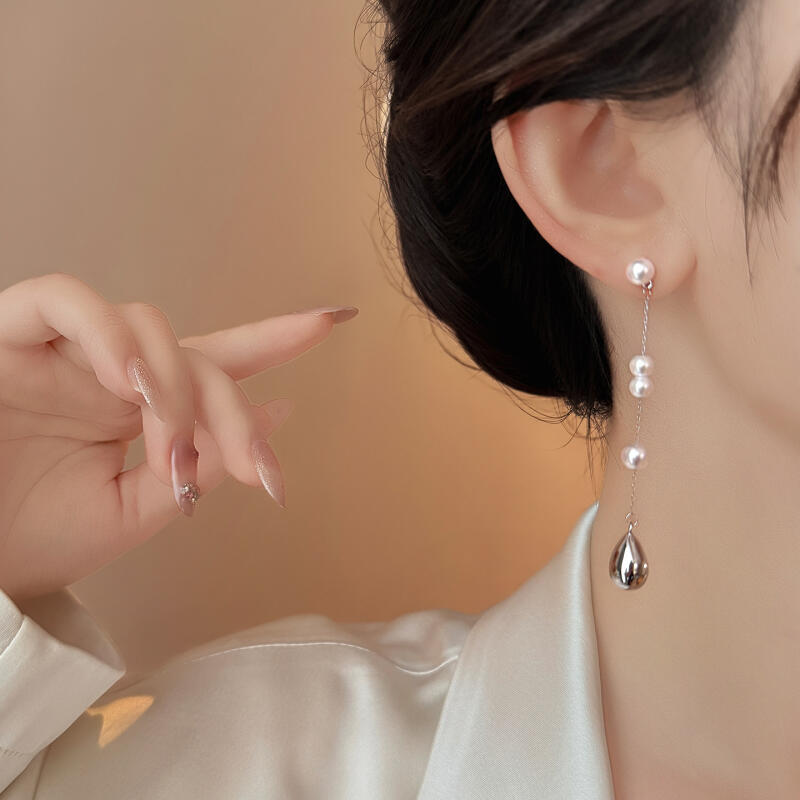 2026 New Water Droplet Imitation Pearl Tassel Earrings for Women Girls Elegant Fashion Long Dangle Earrings Jewelry Accessories