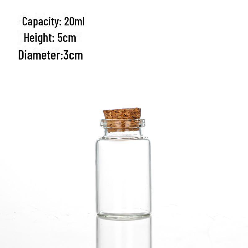 Frasco de Tubo de Vidro com Rolha de Cortiça de 30mm - para Doces, Cápsulas, Chá ou Flores