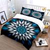 Abstract Blue Mandala Pattern Set Exquisite Three-Piece Bedding Set Gift For Kids And Adults