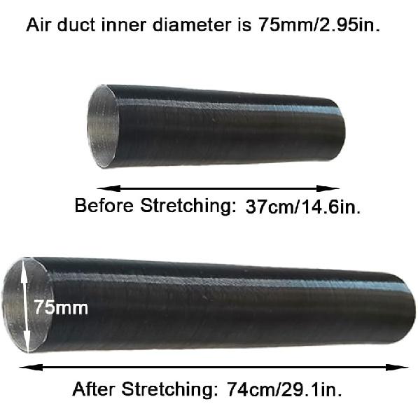 75Mm/3Inch Diesel Heater Exhaust Pipe Ducting Set,Car Parking Heater Air Vent Extender Accessories,Vent Outlet Y Branch Connector And Hose Clips For