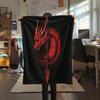 Dragon Symbols  Print Flannel Blanket, High quality Comfortable for All Seasons, Home Decor, Warmth and Comfort