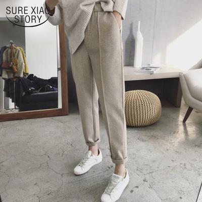 SURE XIAO STORY Thick Pants High Waist Ankle-length Harem Pants Autumn And Winter Women Pants Female