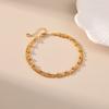 Double Layer 18k Gold Plated Brass Round Bead Anklet For Women