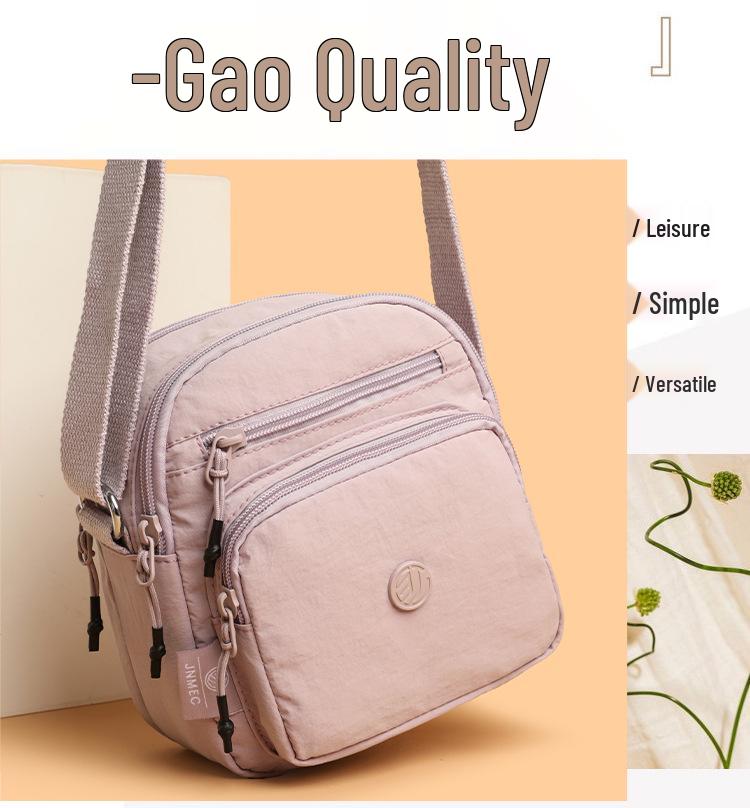 2026 Women's Lightweight Nylon Crossbody Bag with Multi-compartment and Water-repellent Design