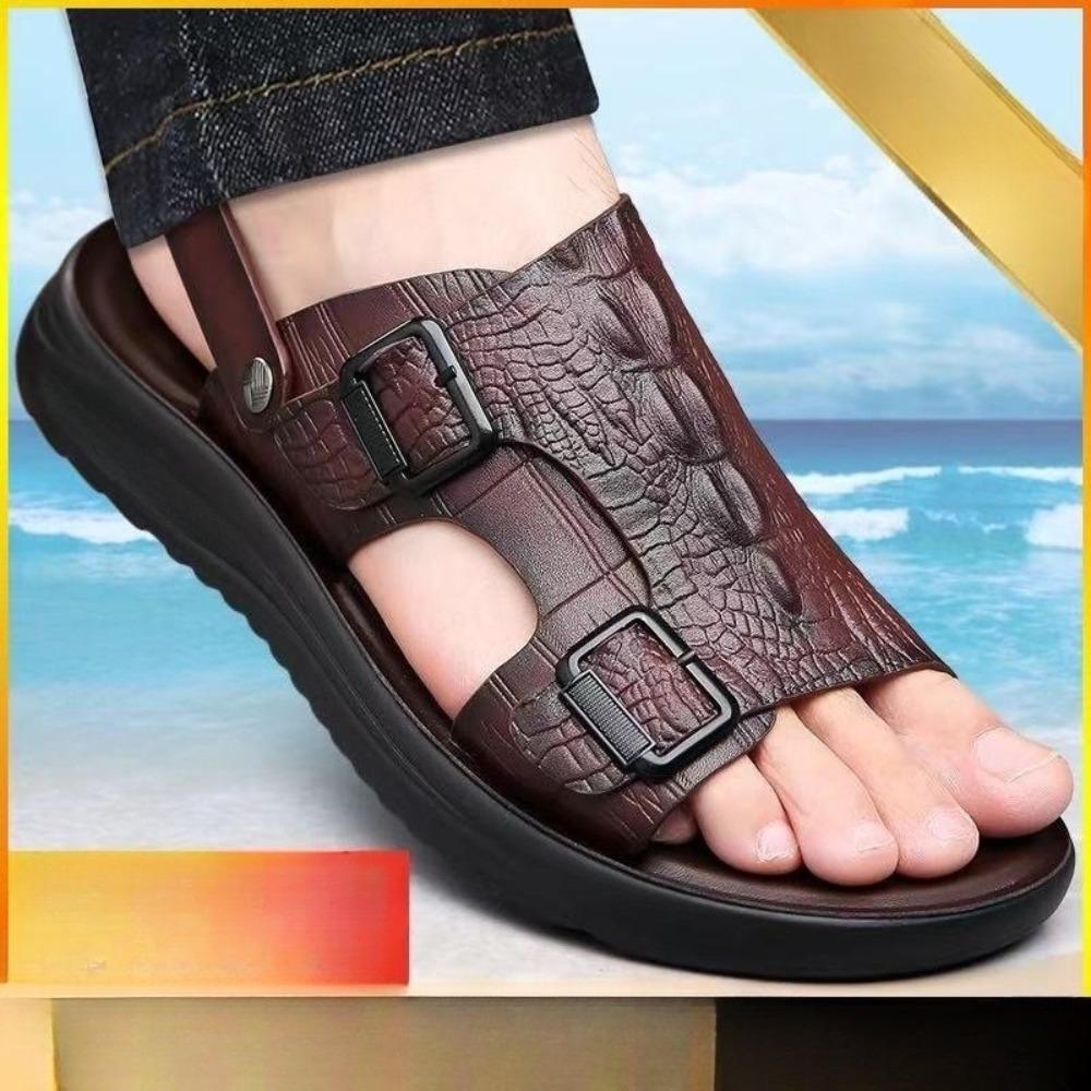 

Men s Sandals, Wear-resistant Thick Soled Slippers, Men s Beach Shoes, Wet and Dry Dual-use Waterproof Sandals, Can Be Soaked in Water and Durable 38 коричневий