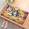 Cartoon Cute Cat Diatom Mud Floor Mat For Home Bathroom Door Non-slip Absorbent Mat