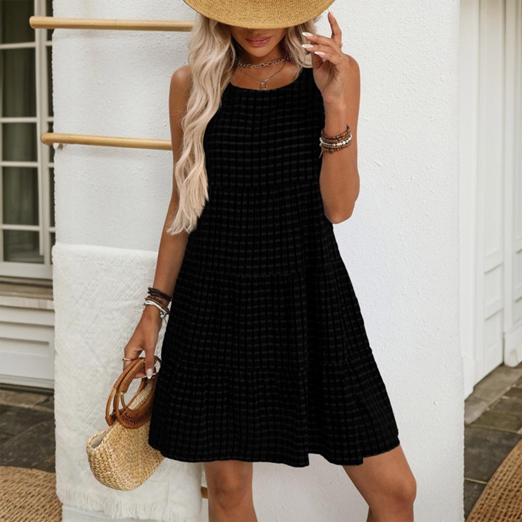 Short Sleeve Boho Dress For Women Casual Loose Fit Summer Sundress Floral Print Dress With Pockets
