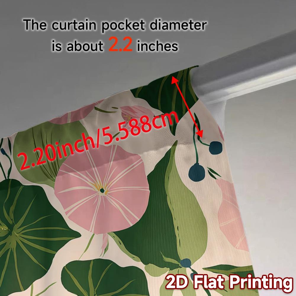 2D Flat Printing  JIT 2pcs   Curtains (Without Rod) Floral Curtain Bliss Chic Contemporary Curtains Versatile Fabric Curtains Home