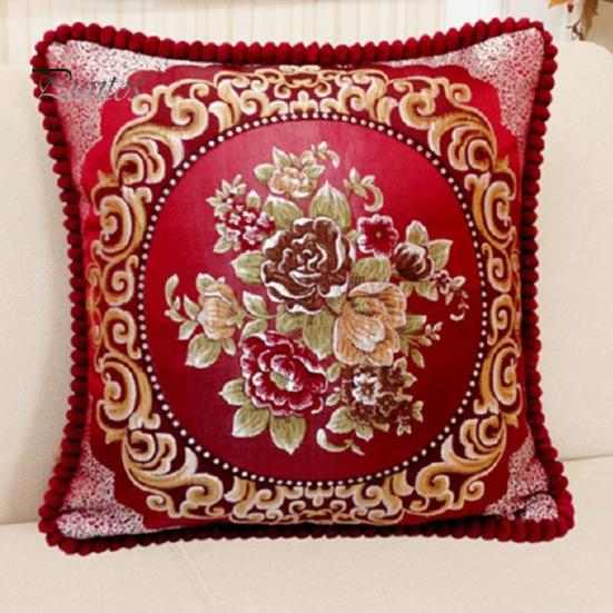 For Living Room Pillowslip Embroidery Pattern Car Interior Ornaments Silk Satin Sofa Couch Cushion Cover