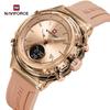 NAVIFORCE Women's Watch Outdoor Sports Waterproof Watches Top Brand Dual Time Display Quartz Wristwatches Rubber Digital Clock