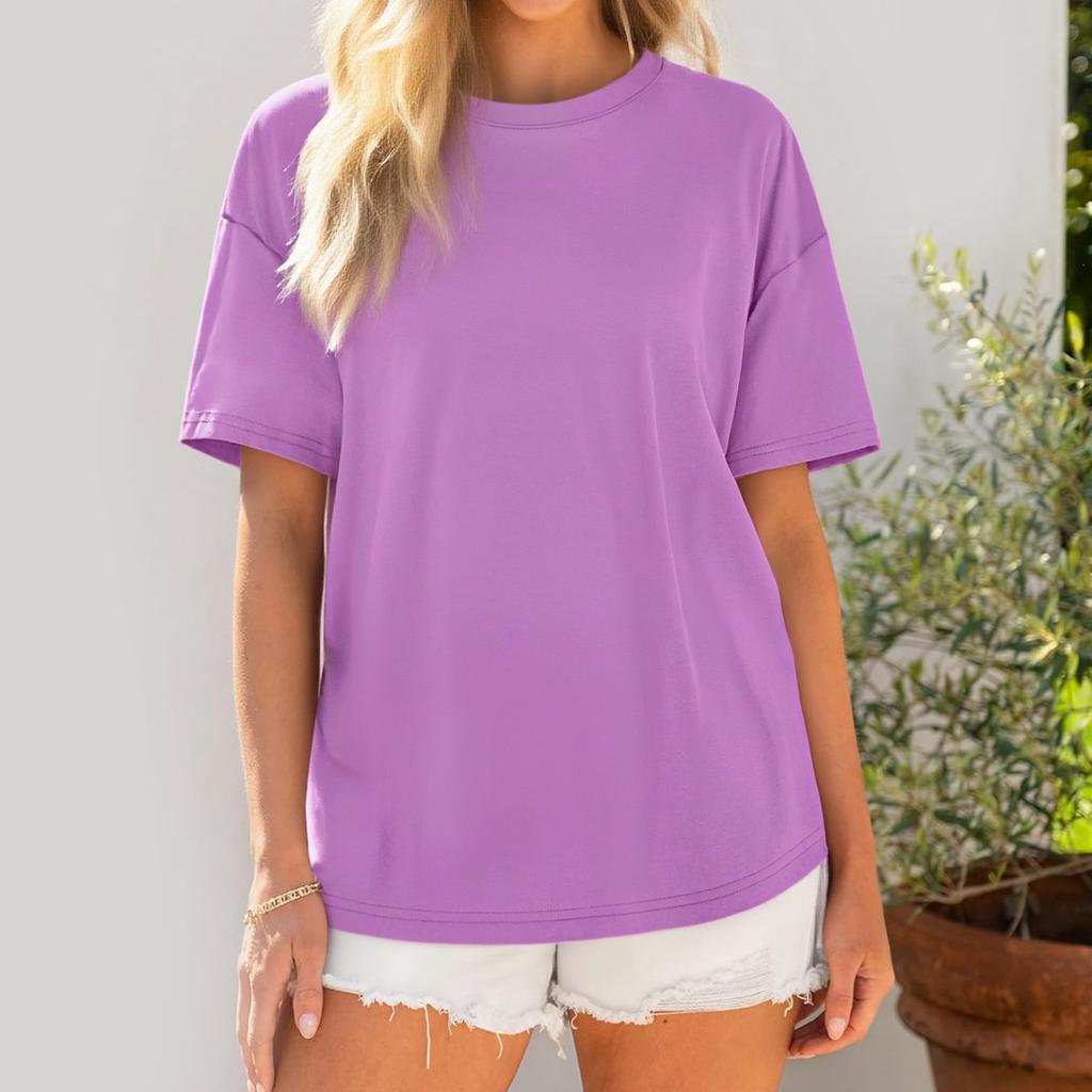 Women's Casual Round Neck T-Shirt Short Sleeve Top