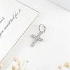 Sparkling CZ Cross Pendant Charm for Bracelet Necklace, 925 Silver Plated, Religious DIY Jewelry Gift for Women Men