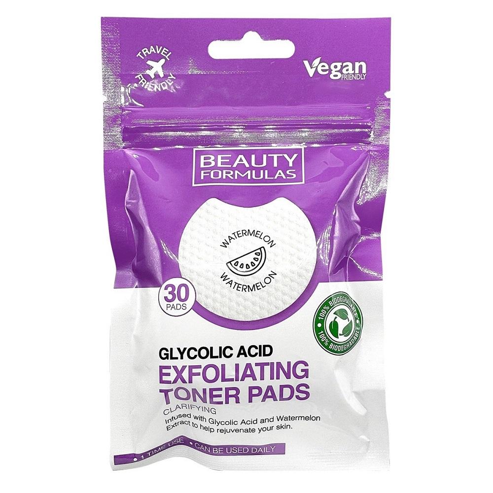 Beauty Formulas Glycolic Acid Exfoliating Pads, 30 Count