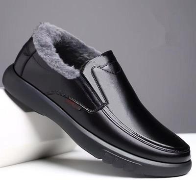Autumn  Men Loafers Winter Warm Breathable Business Casual Sneaker Plus Velvet Soft Sole Flat Shoes