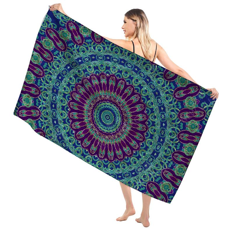 

Mandala Bathroom Bath Towels for Adults Sauna Vintage Beach Towel Gym Towel Set Large Hotel Woman Shower Quick Drying Microfiber W30*H60(CM)