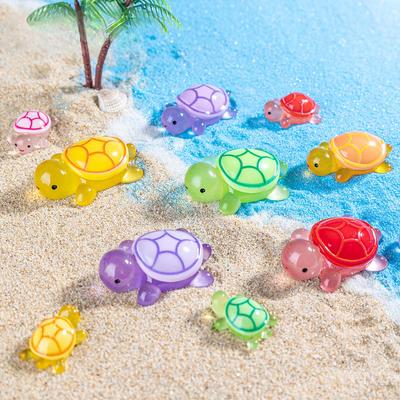 Glow Turtle  Landscape Creative Cute Cartoon Luminous Turtle Pair Touch DIY Decoration Blind Box Bag Accessories Small Ornament