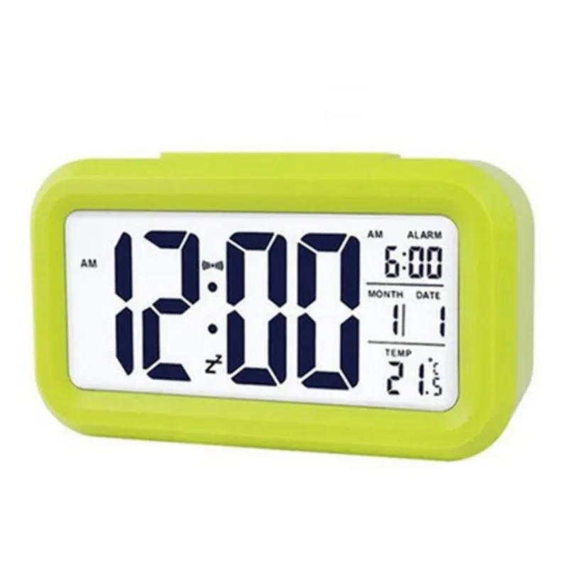 2024 LED Digital Alarm Clock Backlight Snooze Mute Calendar Desktop Electronic Bcaklight Table Clocks Desktop Clock Battery - for LED