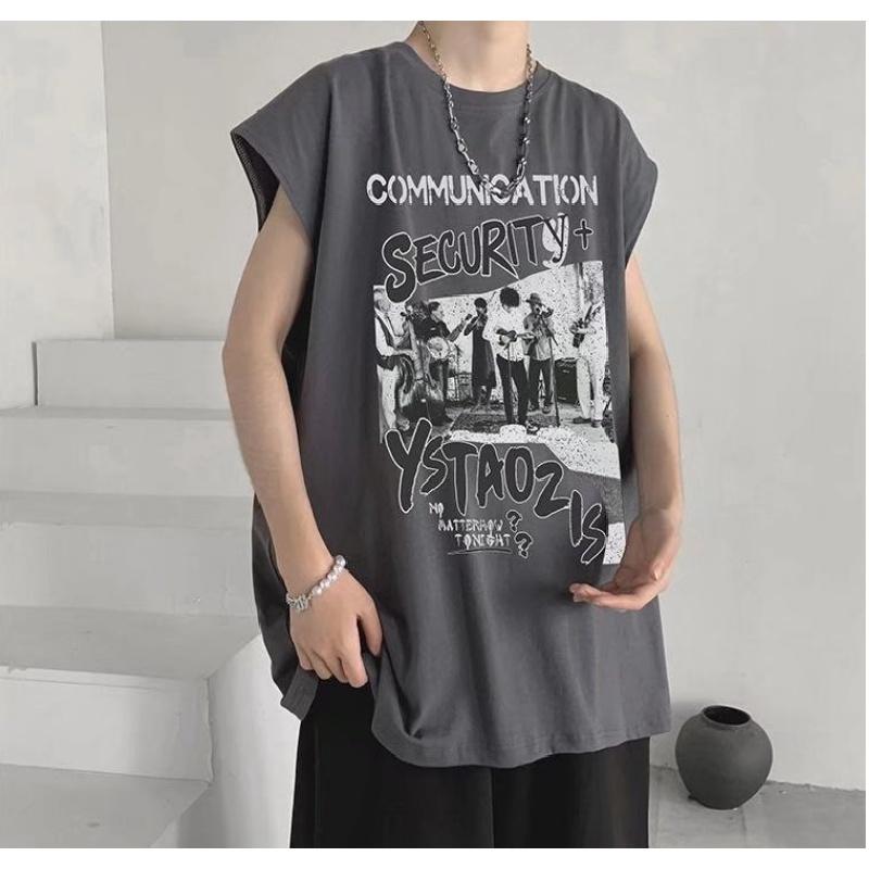 

Мужские футболки с коротким рукавом с буквенным графическим принтом и половиной рукава Футболка-пуловер Повседневная футболка Мужская корейская повседневная футболка с круглым вырезом в стиле ретро 3XL темно-серого