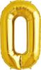Foil Balloon Number 0 Zero Gold 100 Cm 1 Pc.