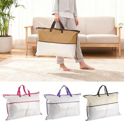 With Zipper Pillow Storage Bag Non-woven Household Organizer for Storing Pillows and Blankets