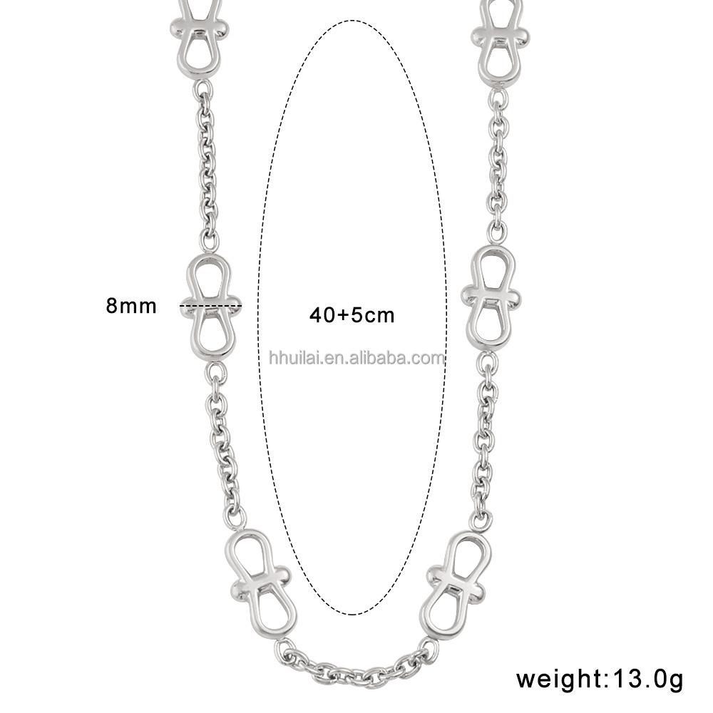 Fashion Jewelry Sets 18K Gold Plated Stainless Steel Chain Splice Bow Necklace and Bracelet Jewelry Sets for Women