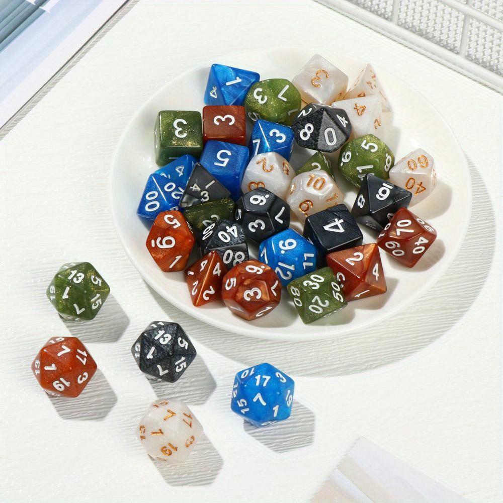7ks Polyedral Dice Dvoubarevné Polyedral Herní kostky pro RPG Dungeons and Dragons DND RPG D20 D12 D10 D8 D6 D4 Stolní hra