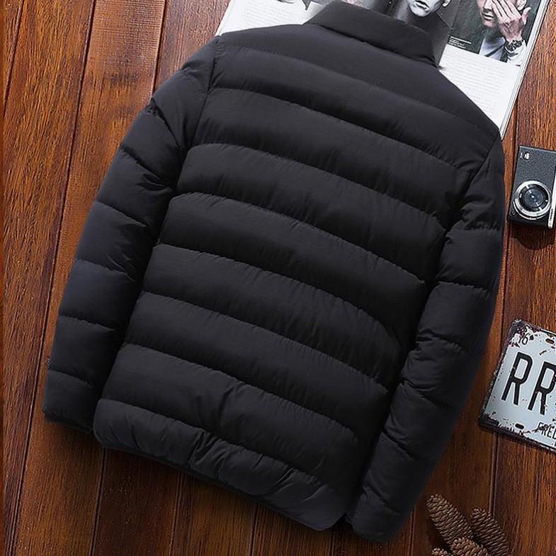 Men's Thickened Cotton-Padded Sports Jacket: Stand-Up Collar, Casual Outdoor Coat for Autumn & Winter