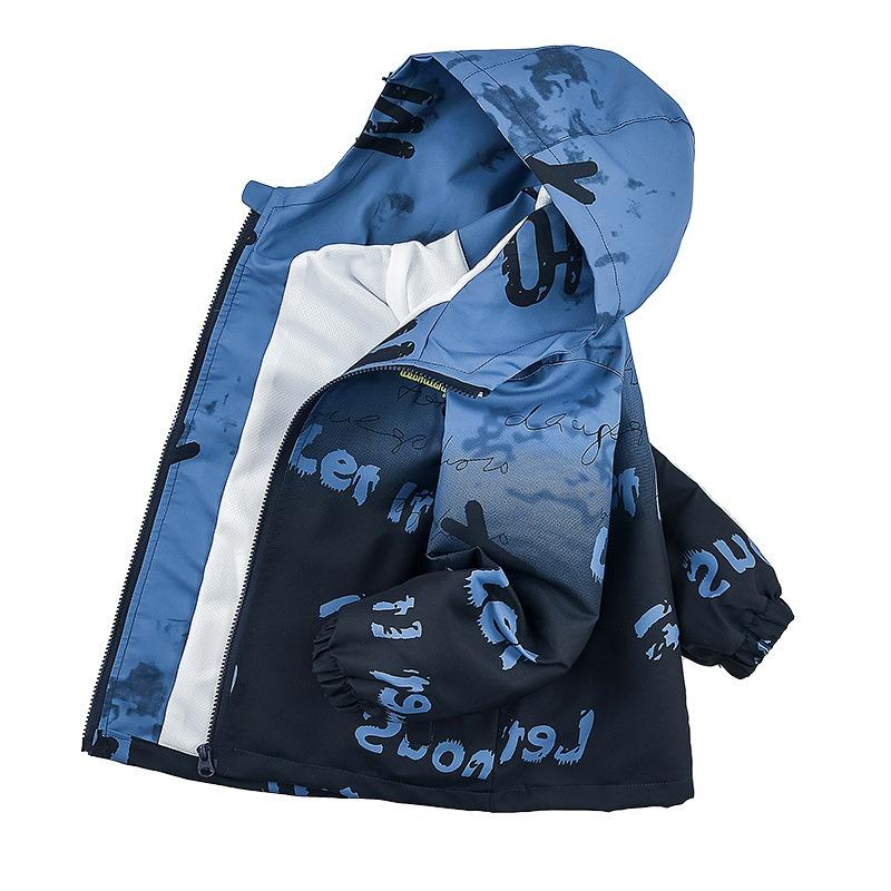 Jungen Farbverlauf Kinder Oberbekleidung Frühling Freizeit Große Kinder Windjacke