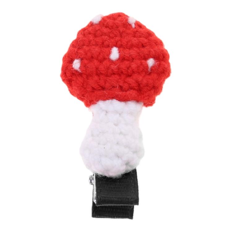 Crochet knitted Mushroom Hair Clips Sweet Cute Hair Barrettes Hairpin Decoration