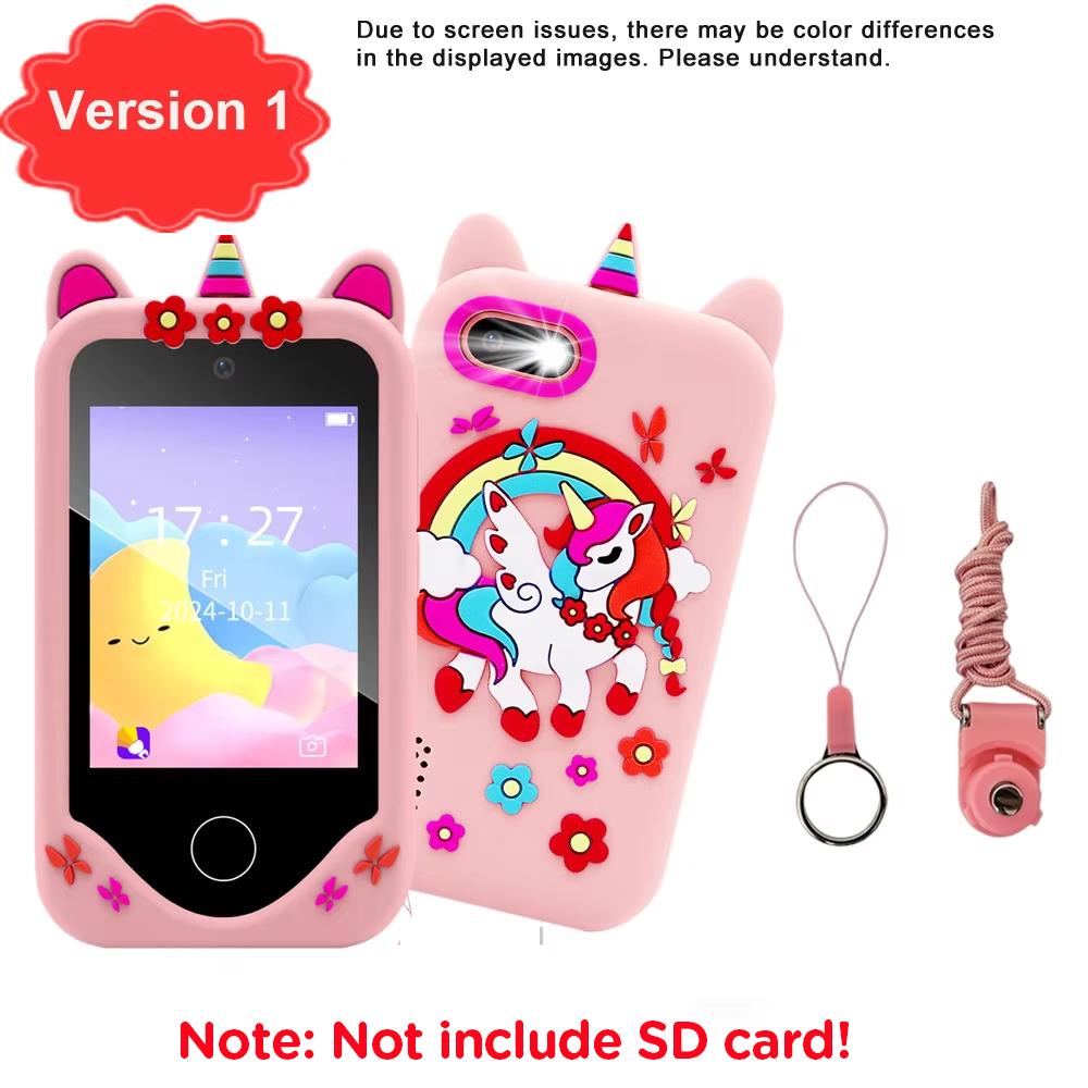 Children Phone Educational Toys 18 Games Musical Toy Baby Mobile Selfie Camera with 32G TF Card Toys for Kids Birthday Gifts