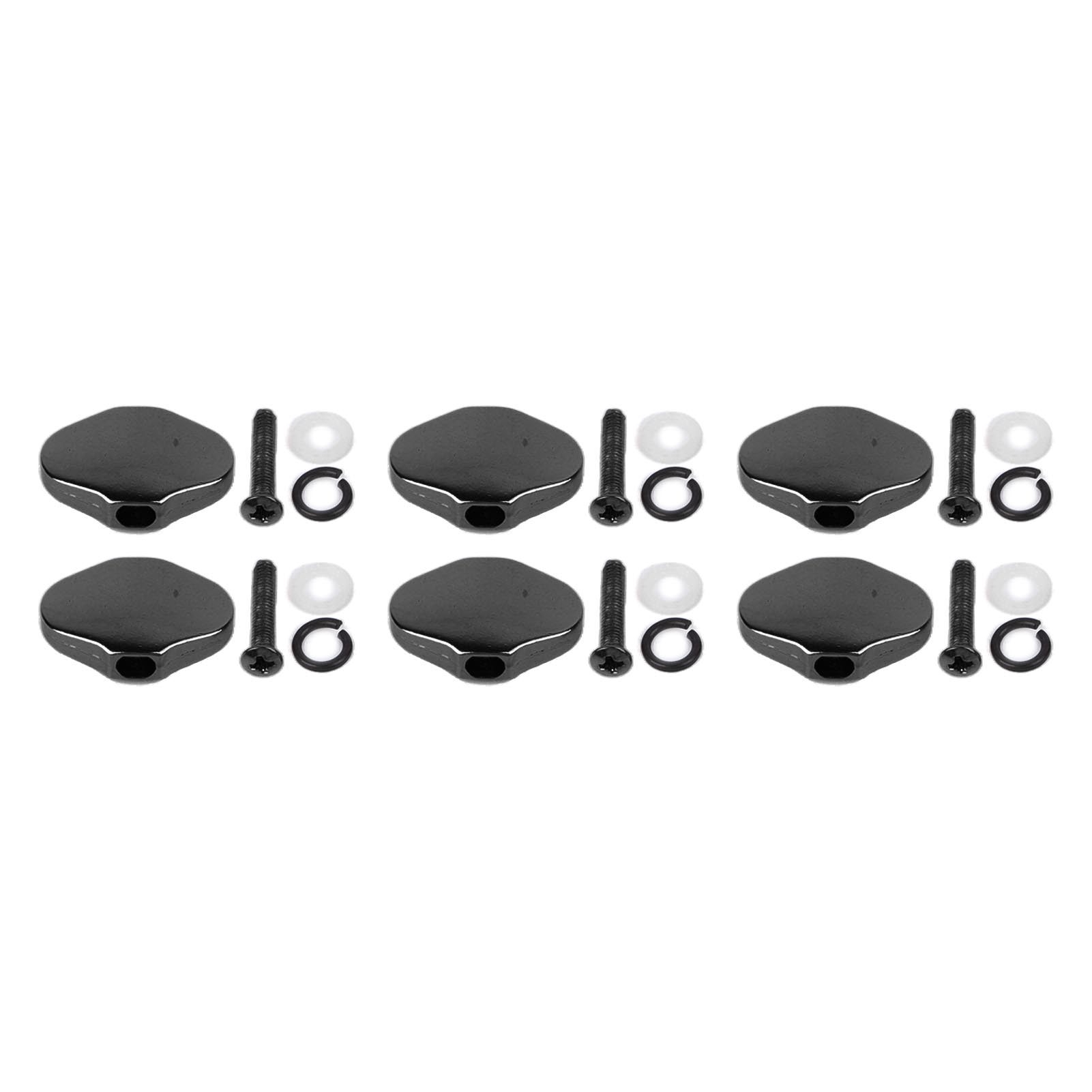 

6 шт. Колок для настройки гитары, колки, ручки, с винтами и шайбами для электрогитары чёрный