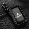 1Pcs Leather Emblem Car Key Case Keychain Zipper Key Case Bag For Peugeot 308 408 508 RCZ 208 3008 2008 206 207 108 406 407 408 206 207 208 306 307