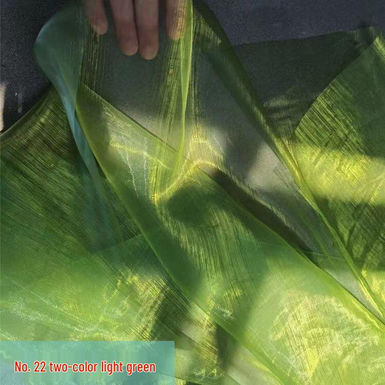 Iridescent Two-Tone Gradient Organza Pearl Gauze for Performance Costumes, Weddings, and Kindergarten Events