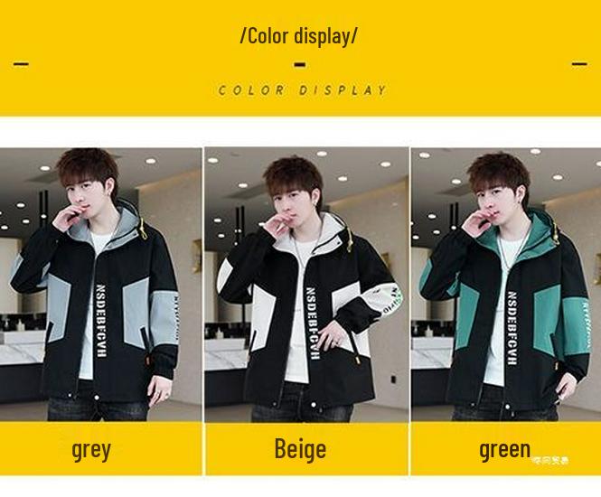 Stilvolle Kapuzenjacke im koreanischen Stil für Herren – Trendige lässige Übergangsjacke für Frühling/Herbst