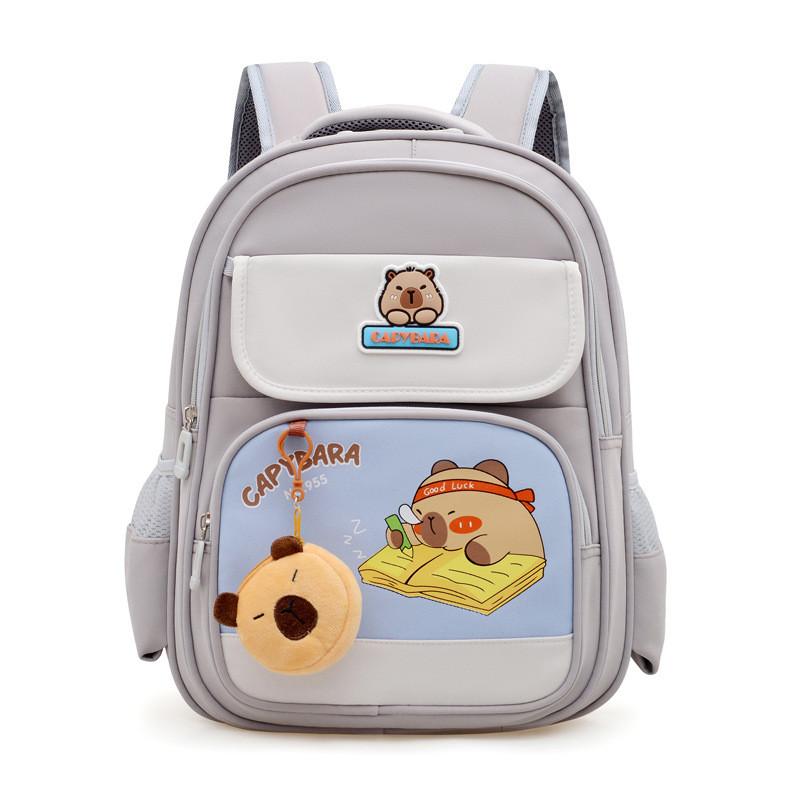 Childrens Capybara Learning And Playing Pattern Cartoon Backpack For Kindergarten And Primary School Students