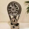 Retro European and American Table Clock with Chain Gear Decor