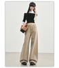 Romon Autumn/Winter Jeans Women's American Khaki High Waist Straight Tube Versatile Loose Look Thin Wide Legs Floor length Pants